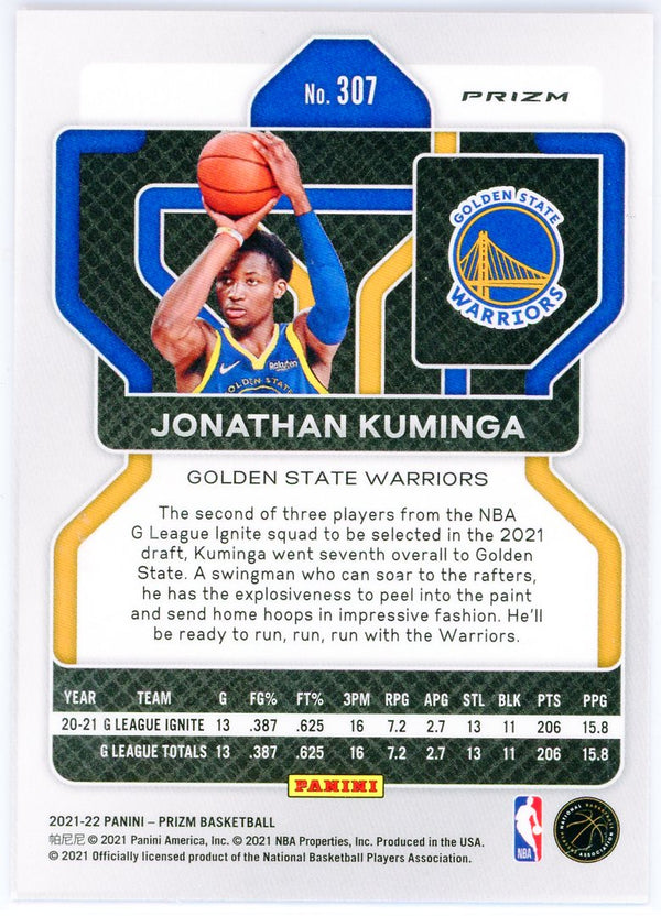 Jonathan Kuminga 2021-22 Panini Red/White/Blue Prizm Rookie Card #307