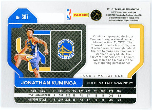 Jonathan Kuminga 2021-22 Panini Prizm Rookie Card #307