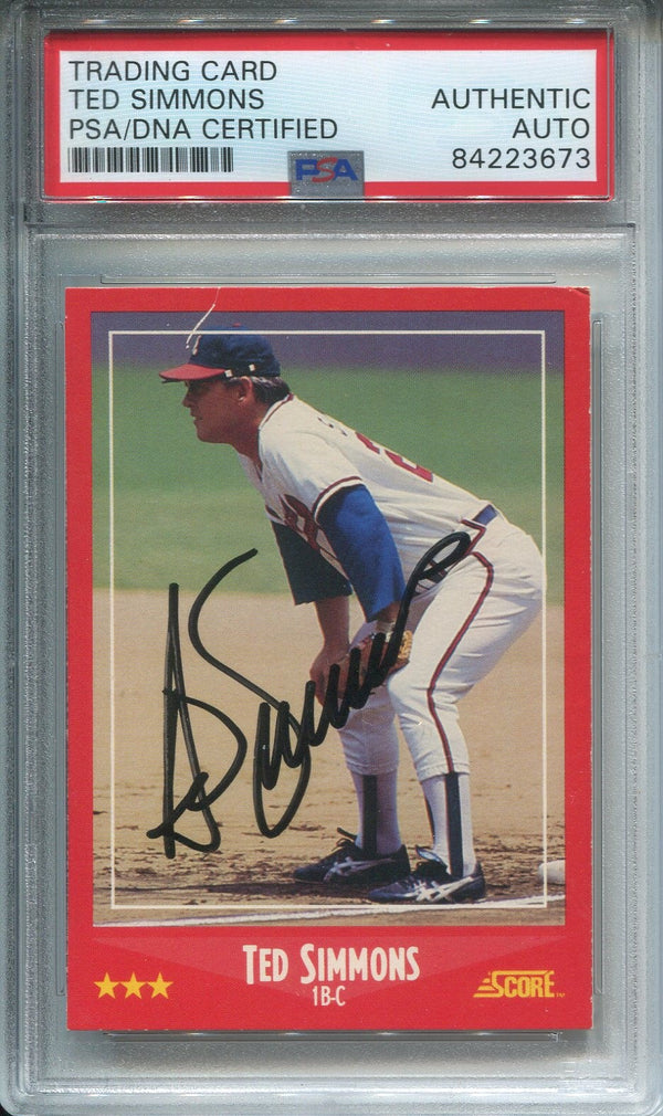 Ted Simmons SCORE Autographed Card 285/660 (PSA)