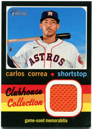 Carlos Correa Topps Heritage Clubhouse Collection Patch Card 2020