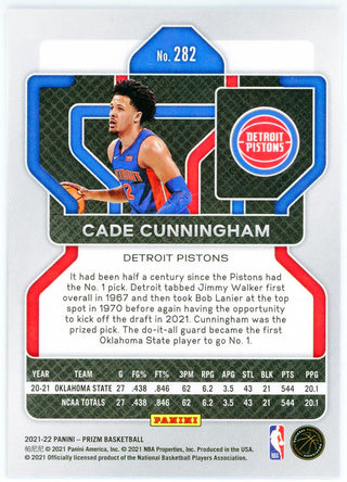 Cade Cunningham 2021-22 Panini Prizm Rookie Card #282