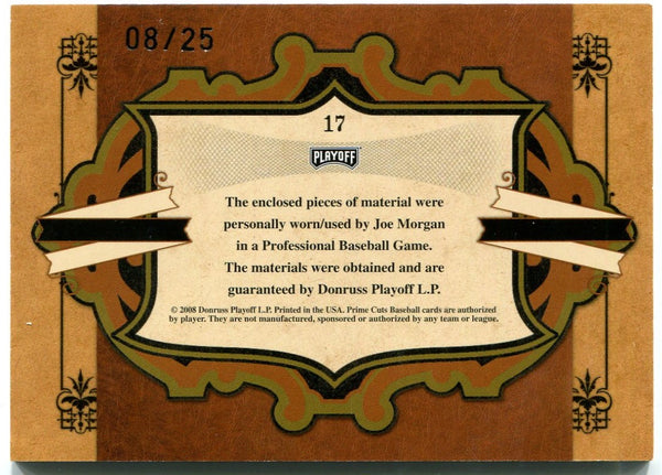 Joe Morgan Donruss Playoff Prime Cuts Bat Card 08/25