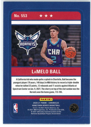 LaMelo Ball 2020-21 Panini Chronicles Hometown Heroes Rookie Card #553