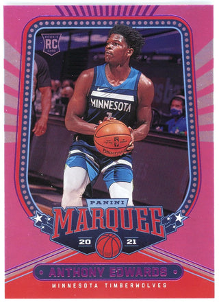 Anthony Edwards 2020-21 Panini Chronicles Marquee Pink Rookie Card #254