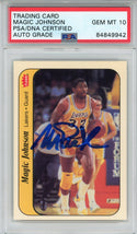 Magic Johnson Autographed 1986 Fleer Sticker Card #7 (PSA)