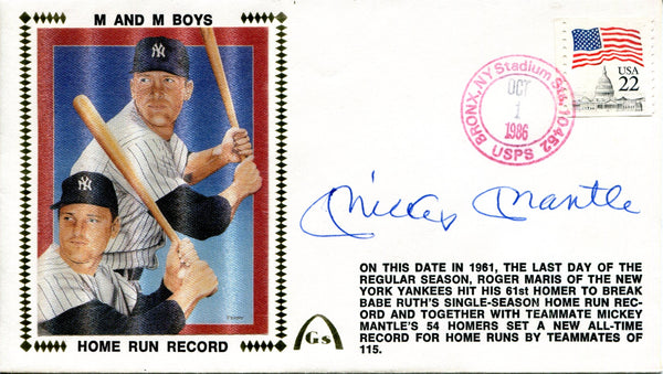 Mickey Mantle Autographed October 1st, 1986 First Day Cover (PSA)