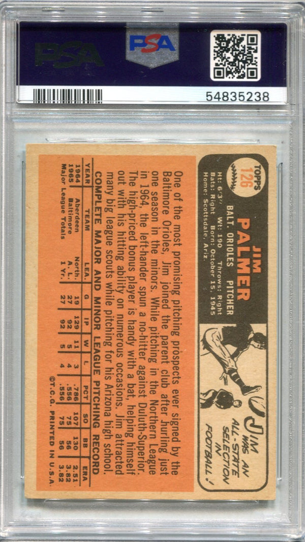 Jim Palmer 1966 Topps #126 PSA VG-EX 4 Card