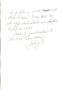 Johnny Vander Meer Autographed Hand Written Letter (JSA)