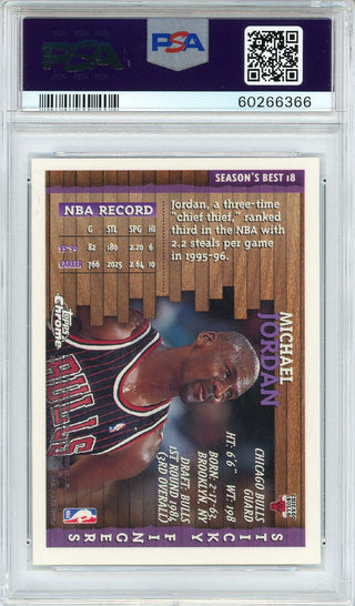 Michael Jordan 1996 Topps Chrome Season's Best Card #18 (PSA NM-MT 8)