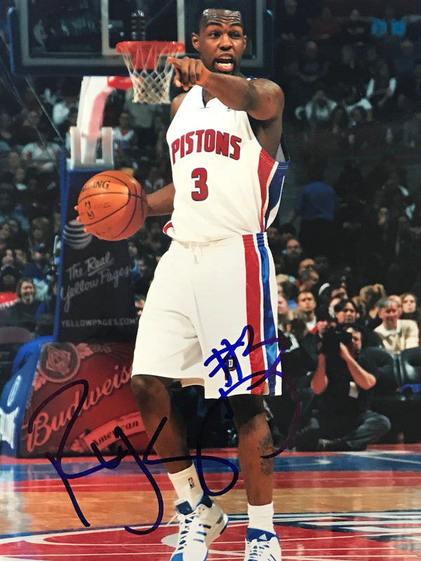 Rodney Stuckey Signed Basketball 8x10 Photo Detroit Pistons