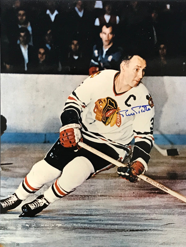 Pierre Pilote Signed 8x10 Photo Chicago Black Hawks