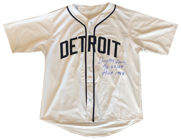 Denny McLain Autographed "Cy 68/69 MVP 1968" Detroit Tigers Jersey