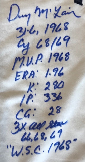 Denny McLain Autographed Career Stat Detroit Tigers Jersey