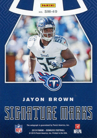 Jayon Brown Autographed 2019 Panini Donruss Football Rookie Card