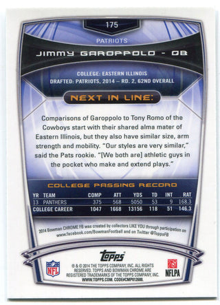 Jimmy Garoppolo 2014 Bowman Chrome Rookie Card