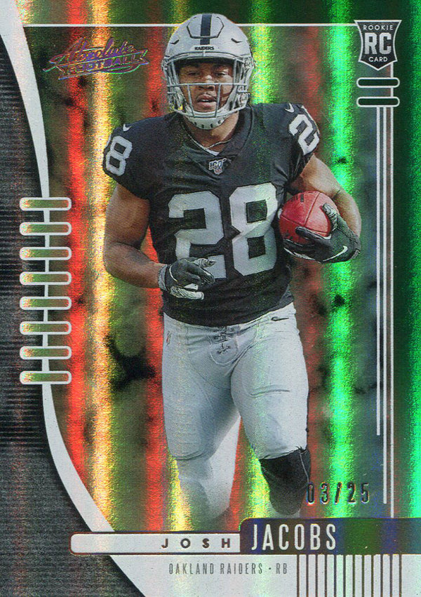 Josh Jacobs 2019 Panini Absolute Green Rookie Card