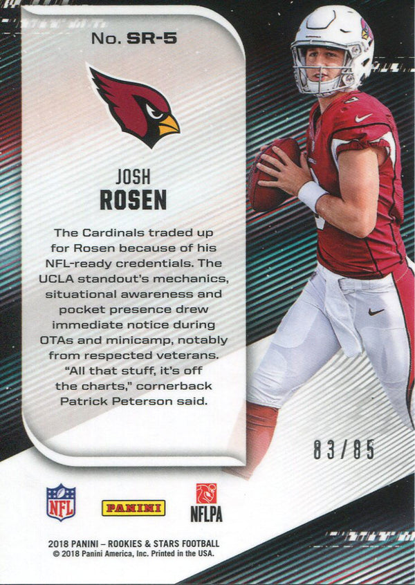 Josh Rosen 2018 Panini Rookie & Stars Rookie Card Back