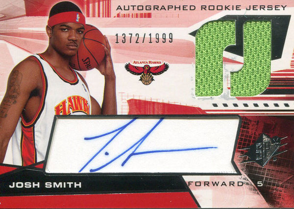 Josh Smith Autographed 2004 Upper Deck Rookie Jersey Card Front