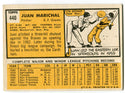 Juan Marichal 1963 Topps Card Back