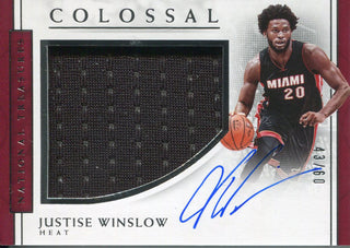 Justise Winslow Autographed 2016-17 Panini National Treasures Colossal Jersey Card