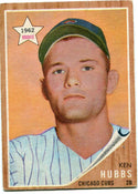 Ken Hubbs 1962 Topps Baseball Card