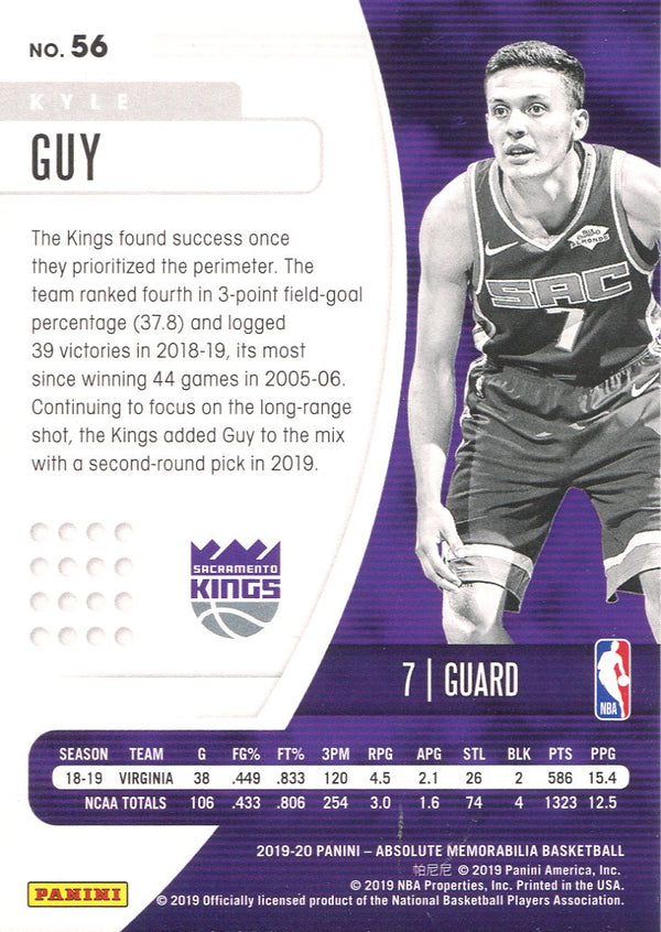 Kyle Guy 2019-20 Panini Absolute Memorabilia Rookie Card