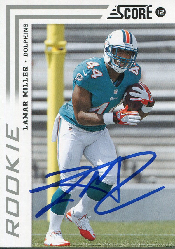 Lamar Miller Autographed 2012 Panini Score Rookie Card