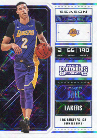 Lonzo Ball 2017-18 Panini Contenders Rookie Card