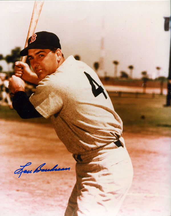 Lou Boudreau Autographed 8x10 Pitching Photo