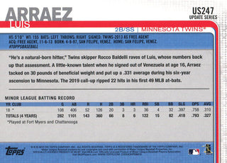 Luis Arraez 2019 Topps Rookie Card #US247