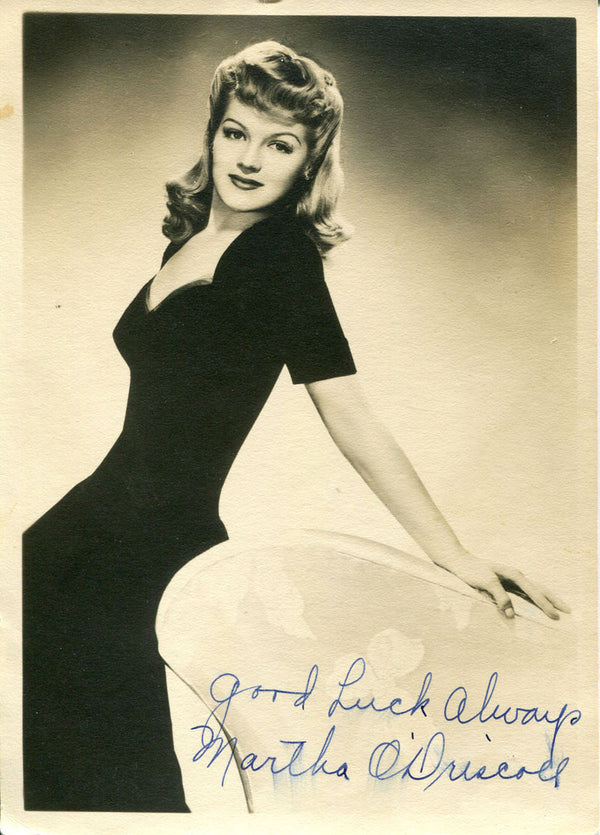 Martha O'Driscoll Autographed 5x7 Sepia Photo (JSA)