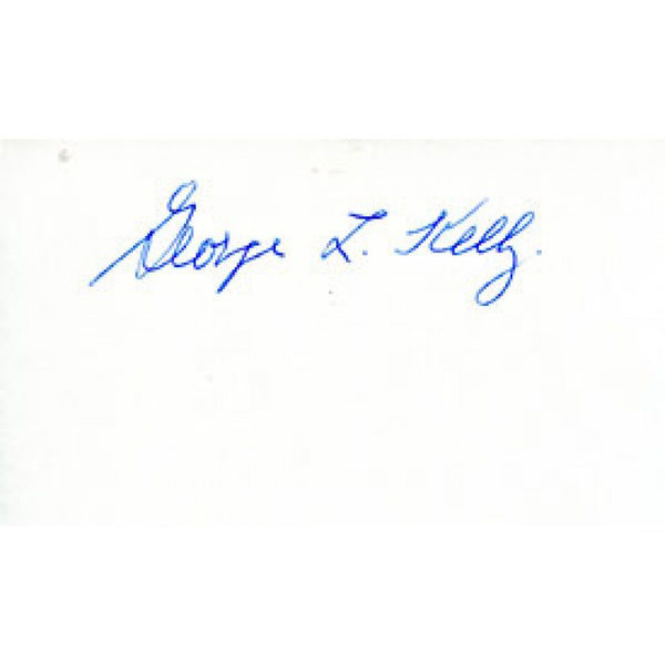 George Kelly Autographed / Signed 3x5 Card