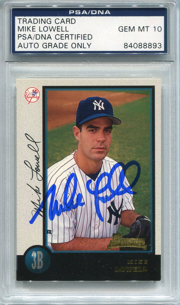 Mike Lowell Autographed 1998 Bowman Rookie Card (PSA/DNA)