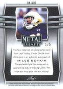 Miles Boykin Autographed 2019 Leaf Metal Rookie Card