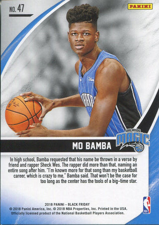 Mo Bamba 2017-18 Panini Black Friday Rookie Card Back