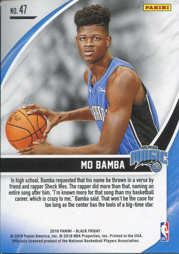 Mo Bamba 2017-18 Panini Black Friday Rookie Card Back