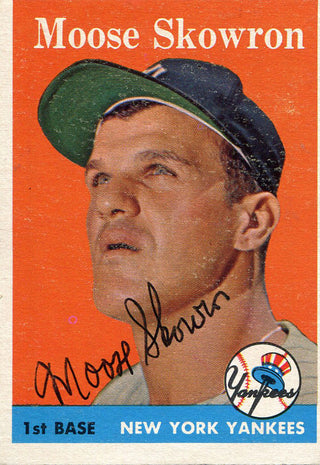 Moose Skowron Autographed 1958 Topps Card