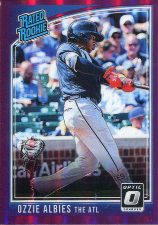 Ozzie Albies 2018 Panini Donruss Optic Purple Rookie Card