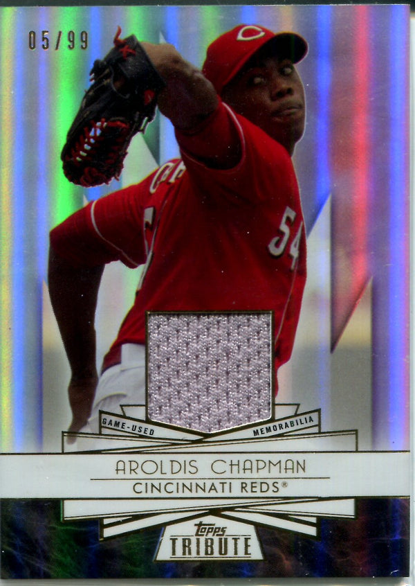 Aroldis Chapman 2014 Topps Tribute Jersey Card #5/99