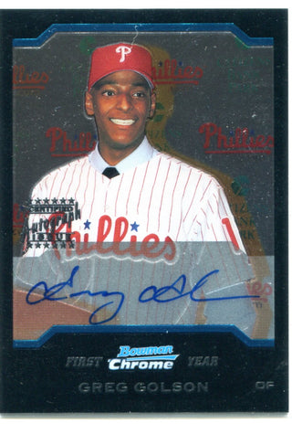 Greg Golson 2004 Bowman Chrome First Year Autographed Card