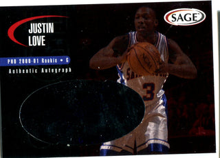 Justin Love 2000 Sage Autographed Card