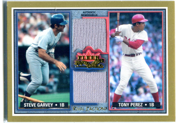 Steve Garvey & Tony Perez 2002 Fleer Dual Relic Patch Card