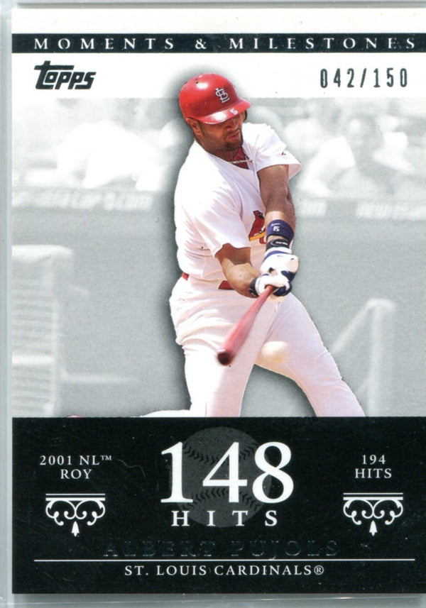 Albert Pujols 2007 Topps Moments & MIlestones Unsigned Card #42/150