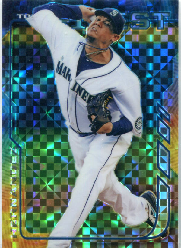 Felix Hernandez 2014 Topps Finest Unsigned Refractor Card