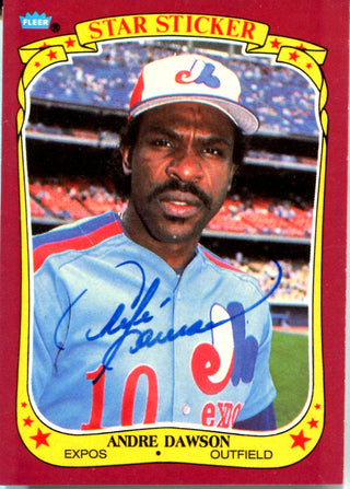 Andre Dawson 1986 Fleer Star Sticker Autographed Card