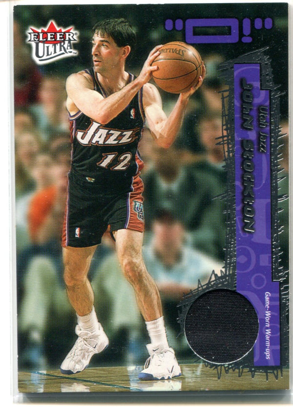 John Stockton 2002-03 Fleer Ultra Game-Worn Warm-ups Card