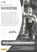 Quinndary Weatherspoon 2019-20 Panini Absolute Memorabilia Rookie Card