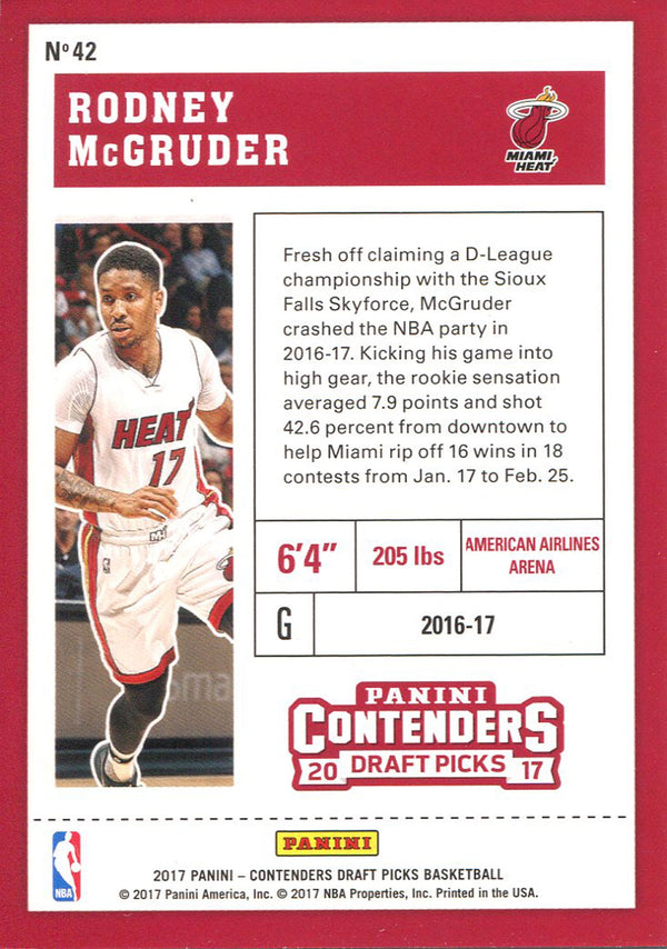 Rodney McGruder 2016-17 Panini Contenders Rookie Card