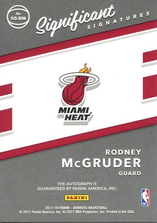 Rodney McGruder Autographed 2016-17 Panini Donruss Rookie Card Back