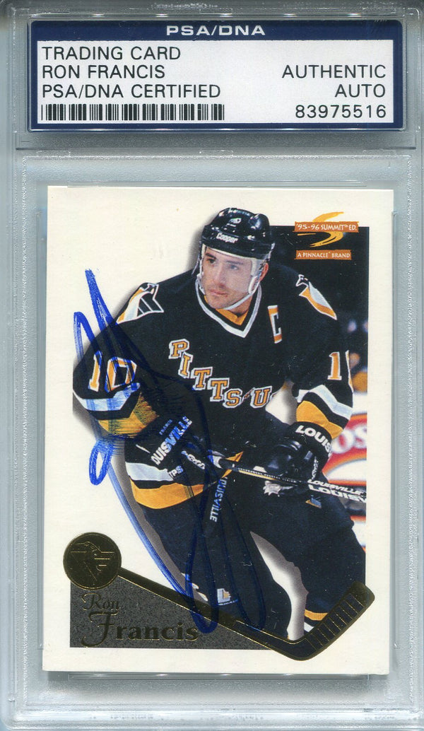 Ron Francis Autographed 1996 Pinnacle Card (PSA)